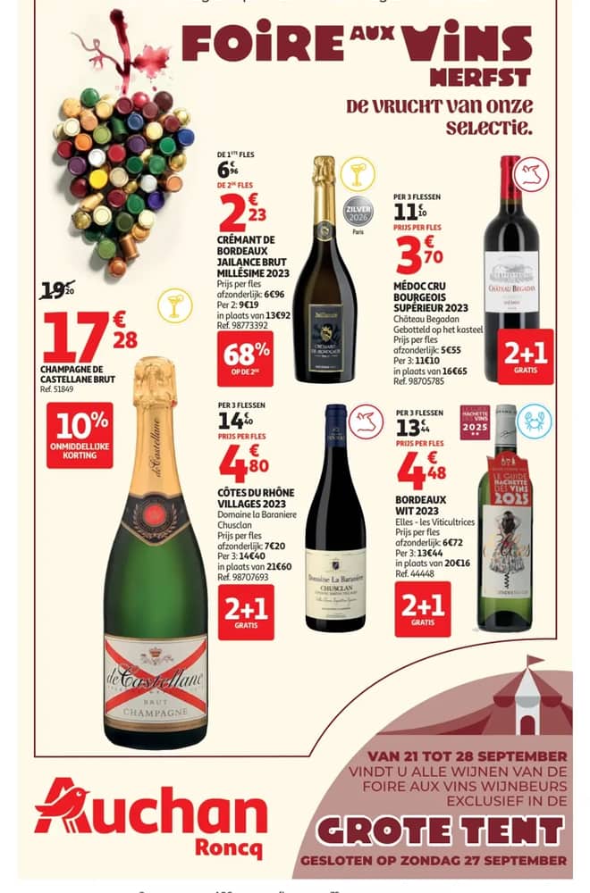 Voorpagina van de folder van Auchan, geldig 21 september 2026 – 19 oktober 2026