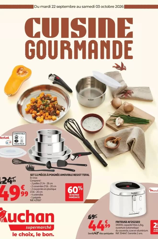 Voorpagina van de folder van Auchan, geldig 22 september 2026 – 3 oktober 2026