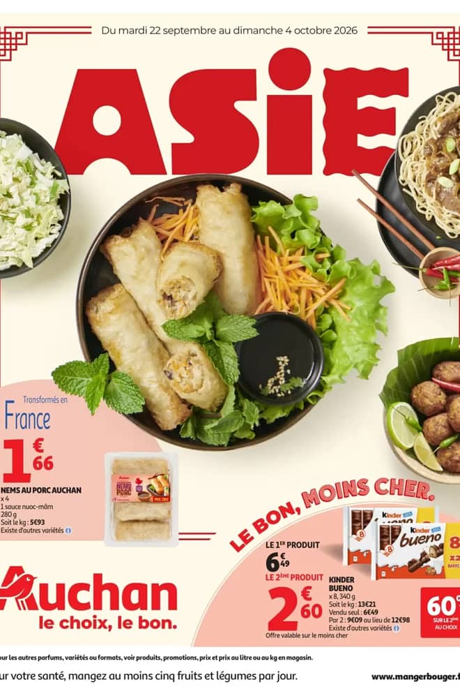 Voorpagina van de folder van Auchan, geldig 22 september 2026 – 4 oktober 2026