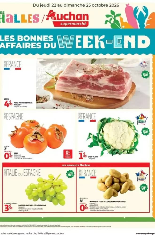 Voorpagina van de folder van Auchan, geldig 22–25 oktober 2026