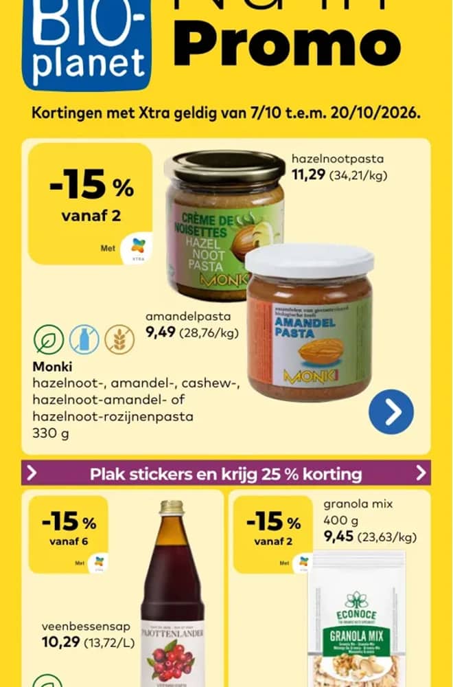 Voorpagina van de folder van Bio-Planet, geldig 7–20 oktober 2026
