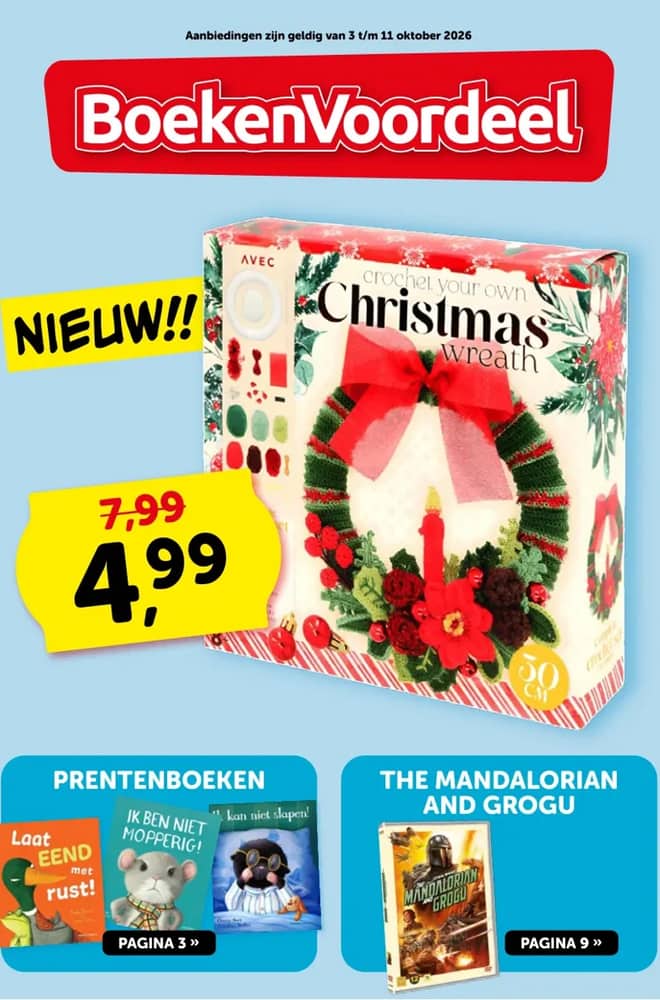 Voorpagina van de folder van Boekenvoordeel, geldig 3–11 oktober 2026
