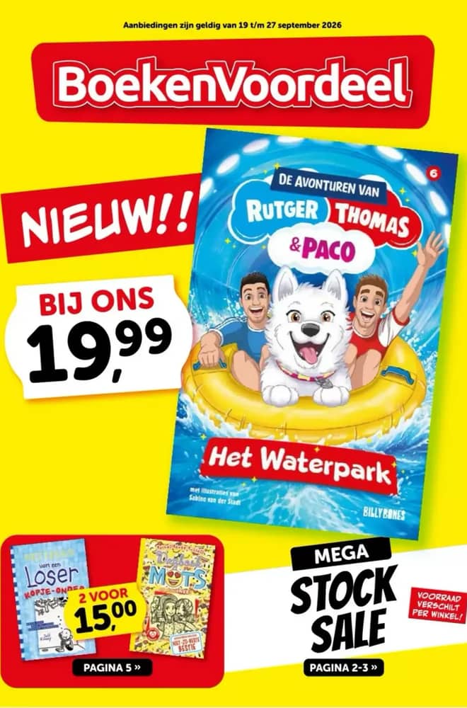 Voorpagina van de folder van Boekenvoordeel, geldig 19–27 september 2026