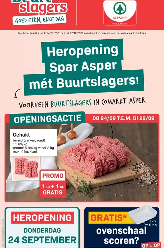 Voorpagina van de folder van Bon'App, geldig 24 september 2026 – 27 oktober 2026