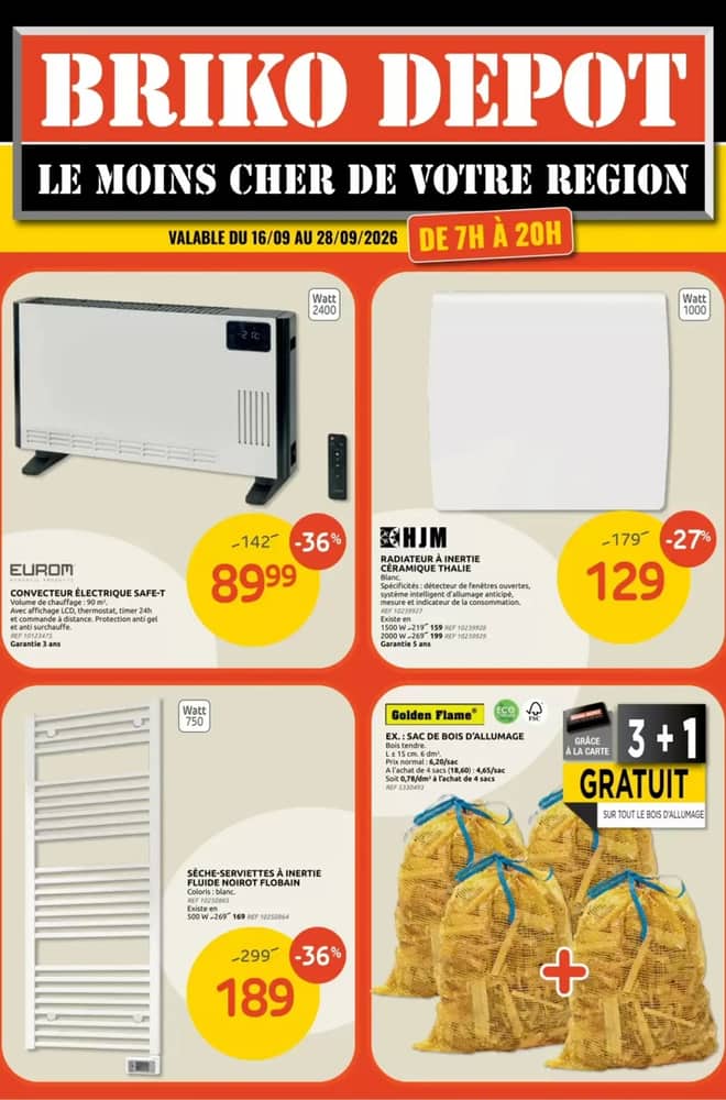 Voorpagina van de folder van Brico Dépôt, geldig 16–28 september 2026