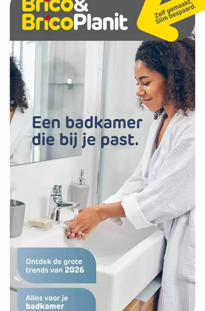 Voorpagina van de folder van BricoPlanit, geldig 14–28 september 2026
