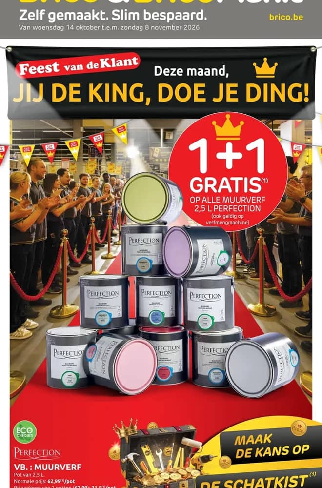 Voorpagina van de folder van Brico, geldig 14 oktober 2026 – 8 november 2026