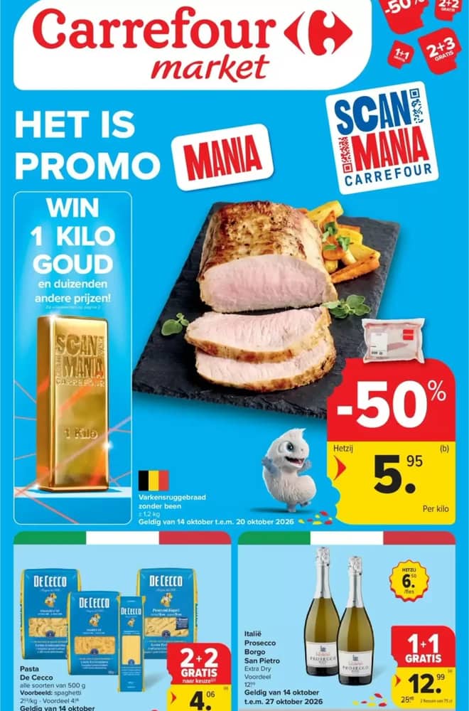 Voorpagina van de folder van Carrefour Market, geldig 14–20 oktober 2026