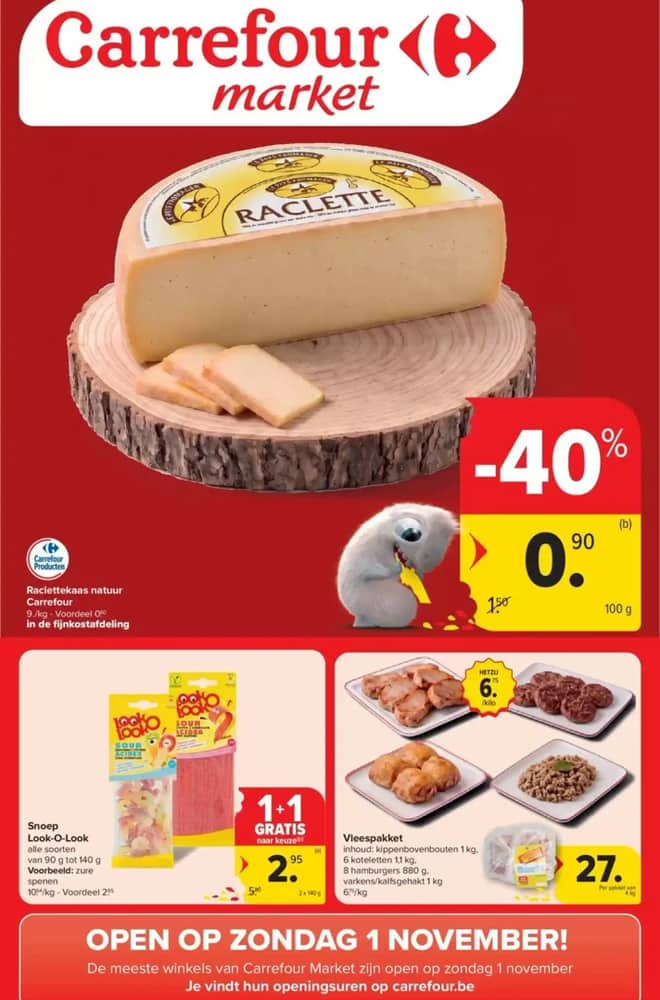 Voorpagina van de folder van Carrefour Market, geldig 28 oktober 2026 – 3 november 2026