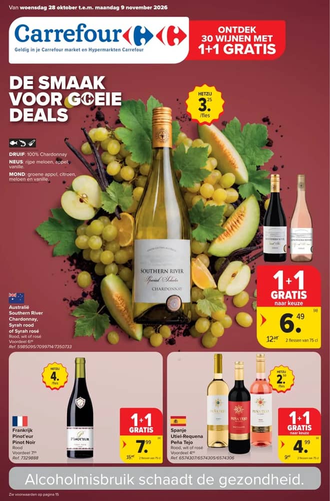 Voorpagina van de folder van Carrefour Market, geldig 28 oktober 2026 – 9 november 2026