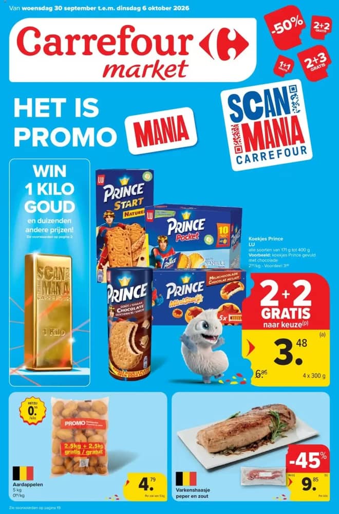 Voorpagina van de folder van Carrefour Market, geldig 30 september 2026 – 6 oktober 2026