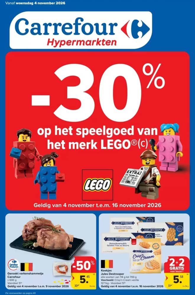 Voorpagina van de folder van Carrefour, geldig 4–16 november 2026