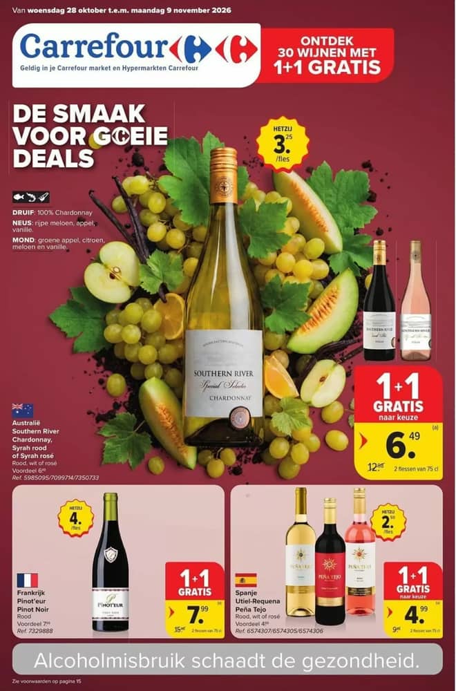 Voorpagina van de folder van Carrefour, geldig 28 oktober 2026 – 9 november 2026