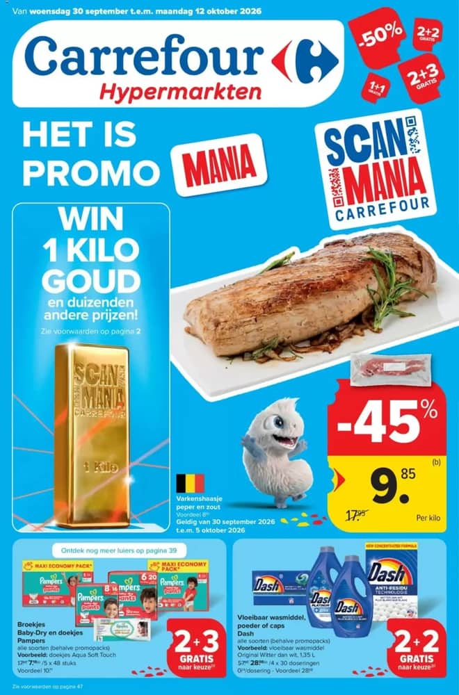Voorpagina van de folder van Carrefour, geldig 30 september 2026 – 12 oktober 2026