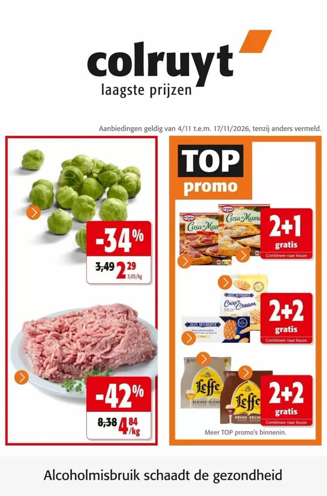 Voorpagina van de folder van Colruyt, geldig 4–17 november 2026