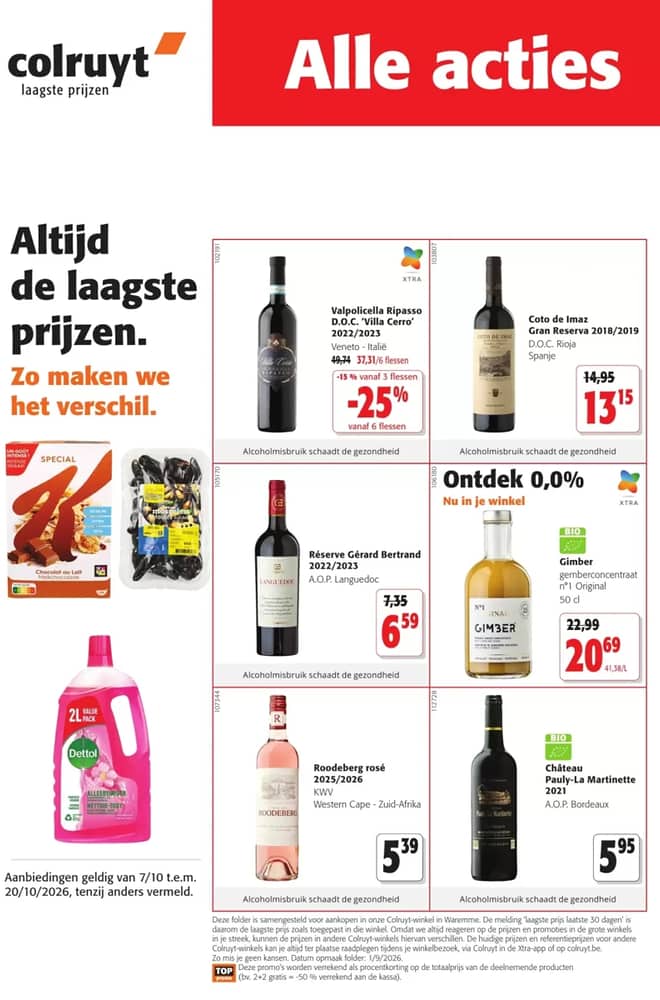 Voorpagina van de folder van Colruyt, geldig 7–20 oktober 2026
