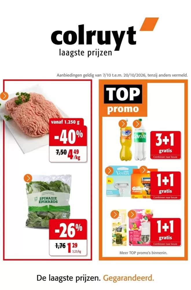 Voorpagina van de folder van Colruyt, geldig 7–20 oktober 2026