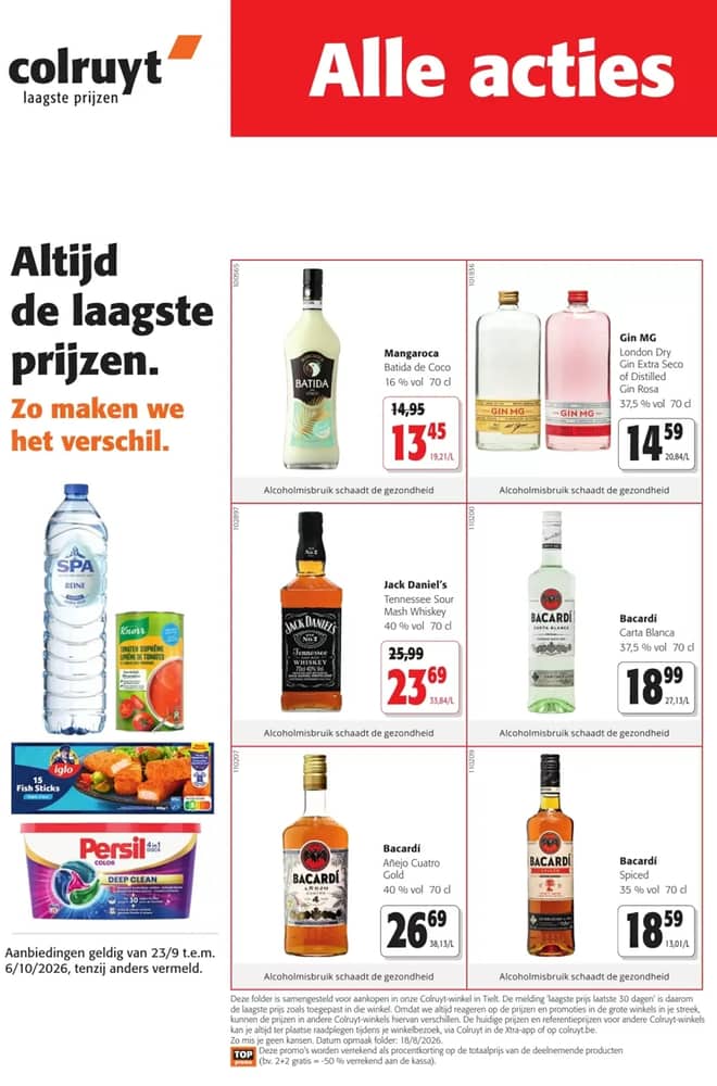 Voorpagina van de folder van Colruyt, geldig 23 september 2026 – 6 oktober 2026