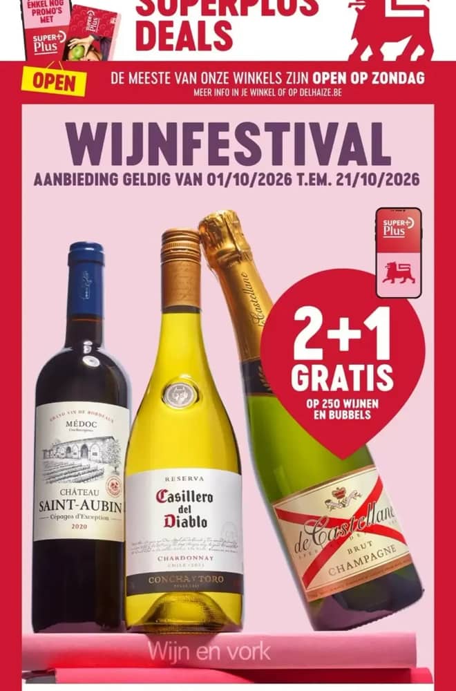 Voorpagina van de folder van Delhaize, geldig 1–7 oktober 2026
