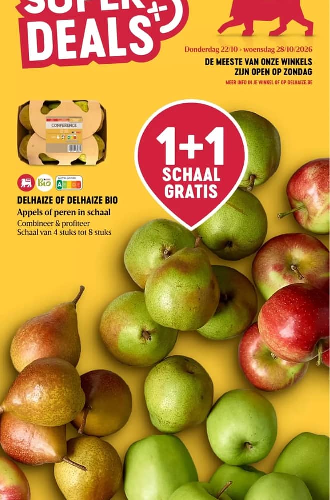 Voorpagina van de folder van Delhaize, geldig 22–28 oktober 2026