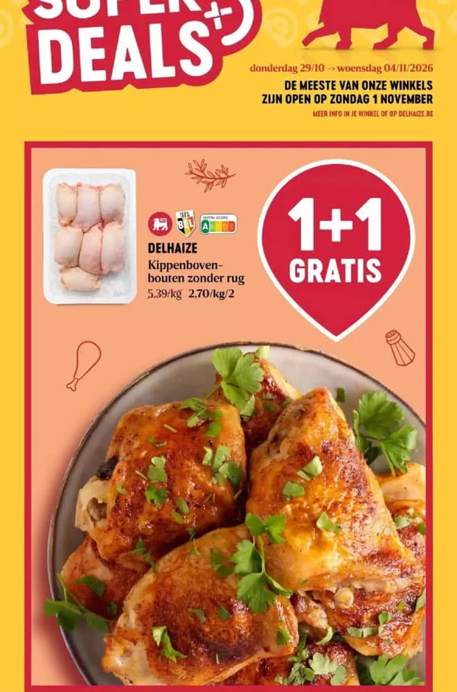 Voorpagina van de folder van Delhaize, geldig 29 oktober 2026 – 4 november 2026