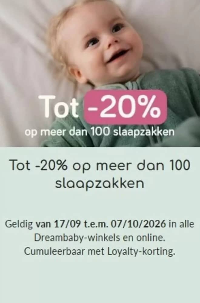 Voorpagina van de folder van Dreambaby, geldig 1–7 oktober 2026