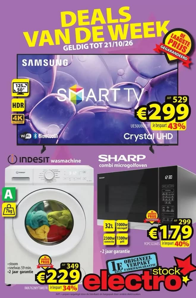 Voorpagina van de folder van ElectroStock, geldig 14–21 oktober 2026