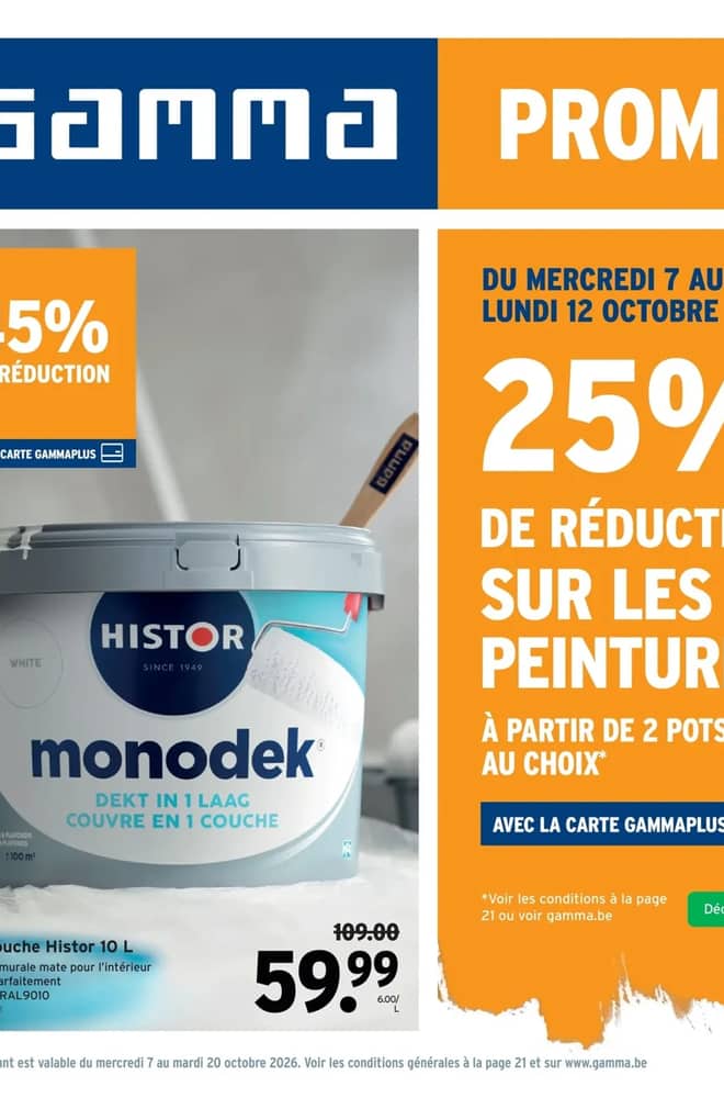Voorpagina van de folder van Gamma, geldig 7–20 oktober 2026