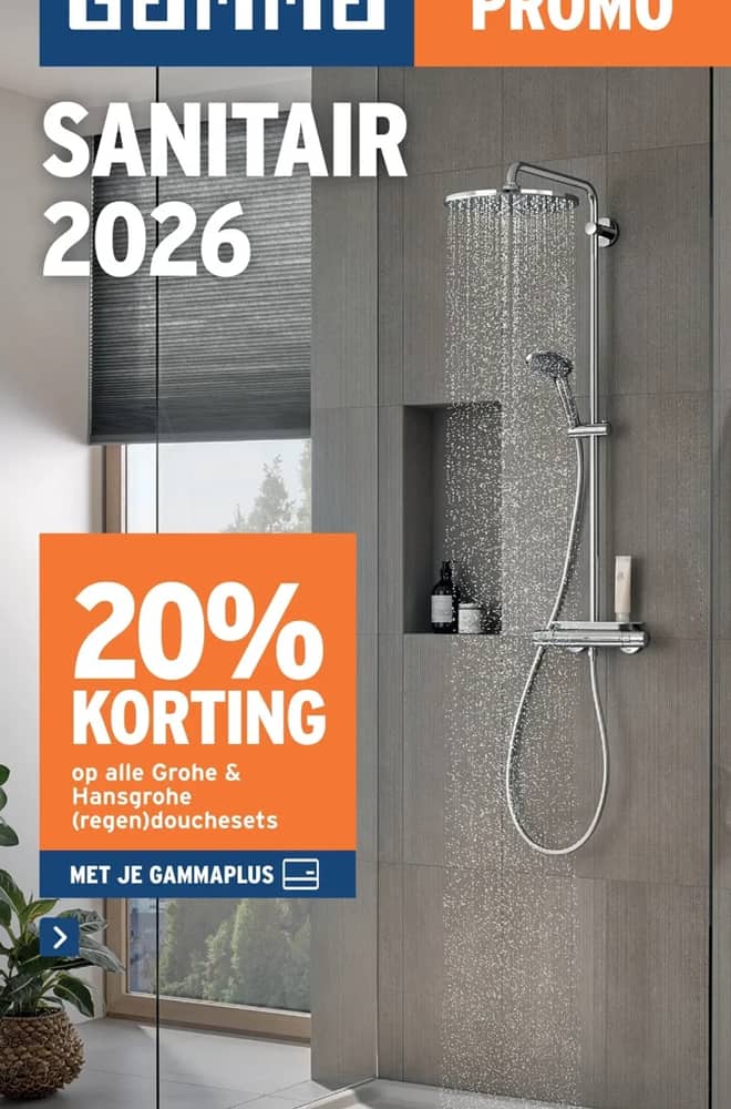 Voorpagina van de folder van Gamma, geldig 7 oktober 2026 – 31 januari 2027