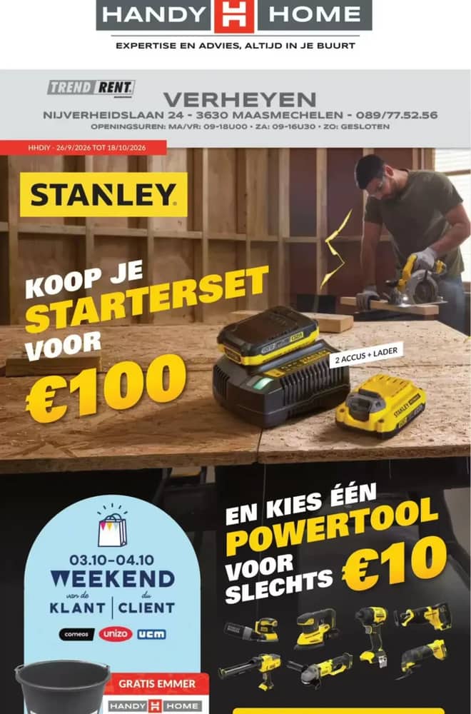 Voorpagina van de folder van HandyHome, geldig 1–18 oktober 2026