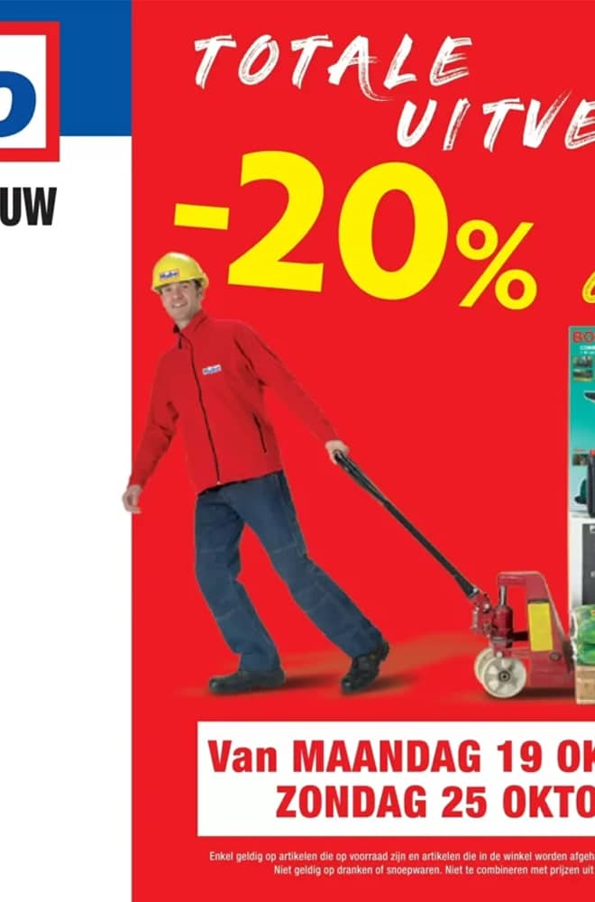 Voorpagina van de folder van Hubo, geldig 19–25 oktober 2026