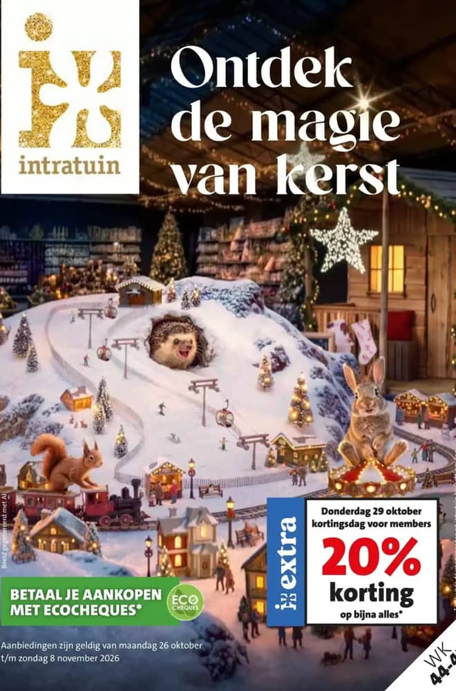 Voorpagina van de folder van Intratuin, geldig 26 oktober 2026 – 8 november 2026