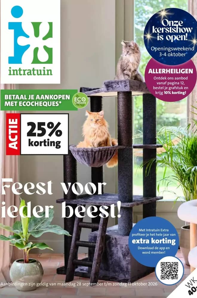 Voorpagina van de folder van Intratuin, geldig 28 september 2026 – 11 oktober 2026