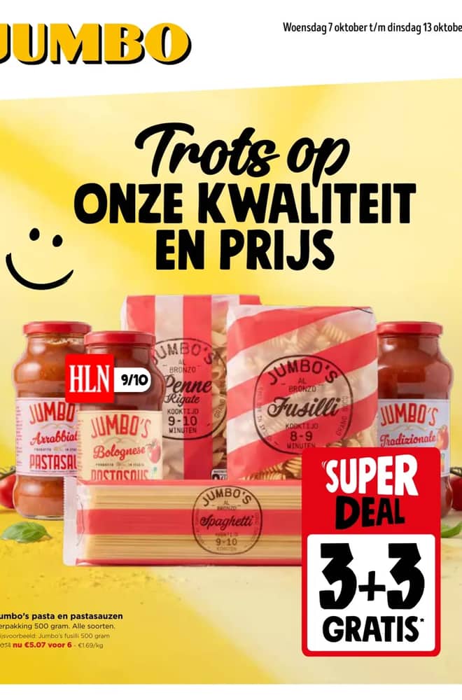 Voorpagina van de folder van Jumbo, geldig 7–13 oktober 2026
