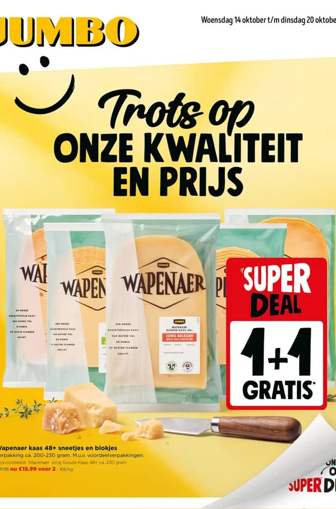 Voorpagina van de folder van Jumbo, geldig 14–20 oktober 2026