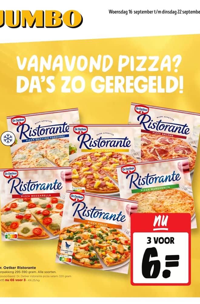 Voorpagina van de folder van Jumbo, geldig 16–22 september 2026
