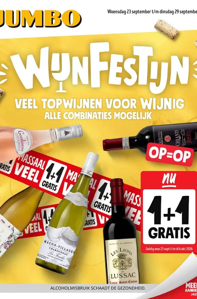 Voorpagina van de folder van Jumbo, geldig 23–29 september 2026