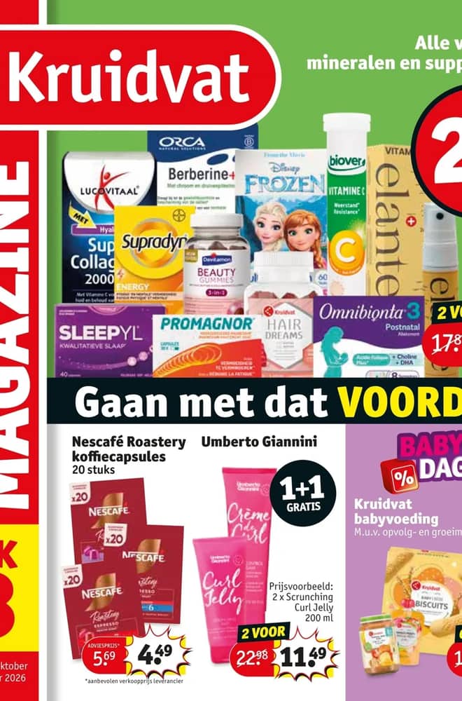 Voorpagina van de folder van Kruidvat, geldig 20 oktober 2026 – 1 november 2026