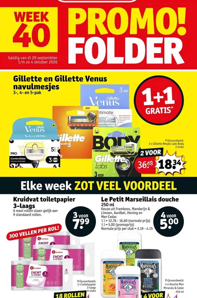 Voorpagina van de folder van Kruidvat, geldig 28 september 2026 – 4 oktober 2026