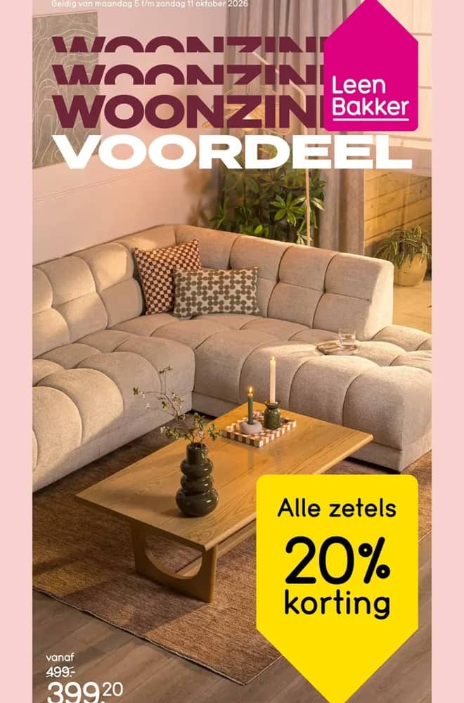 Voorpagina van de folder van Leen Bakker, geldig 5–11 oktober 2026