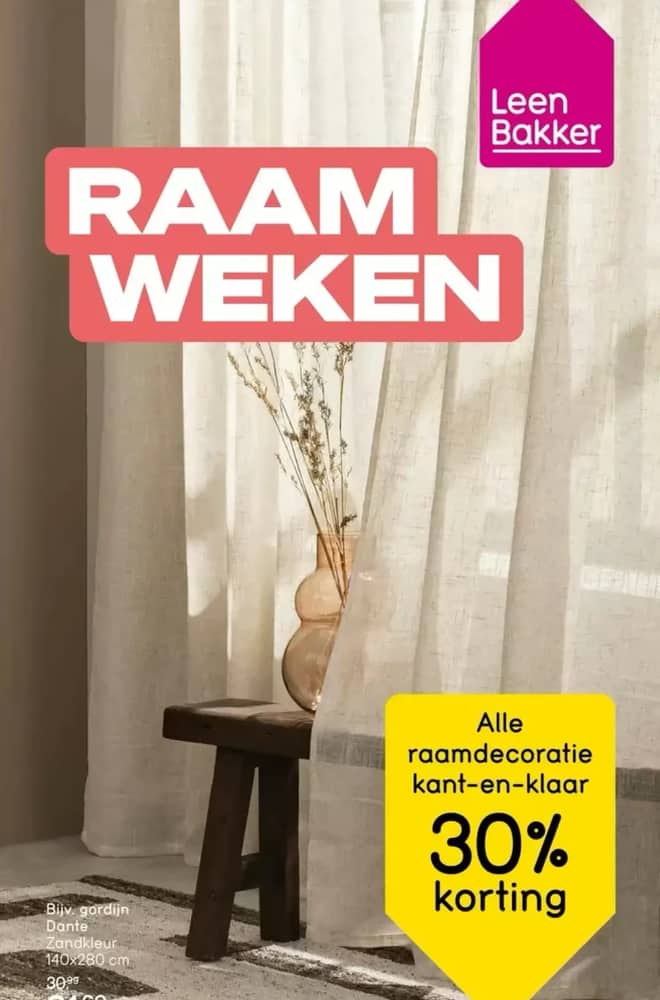 Voorpagina van de folder van Leen Bakker, geldig 14–27 september 2026