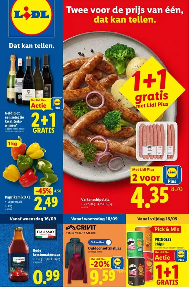 Voorpagina van de folder van Lidl, geldig 14–19 september 2026