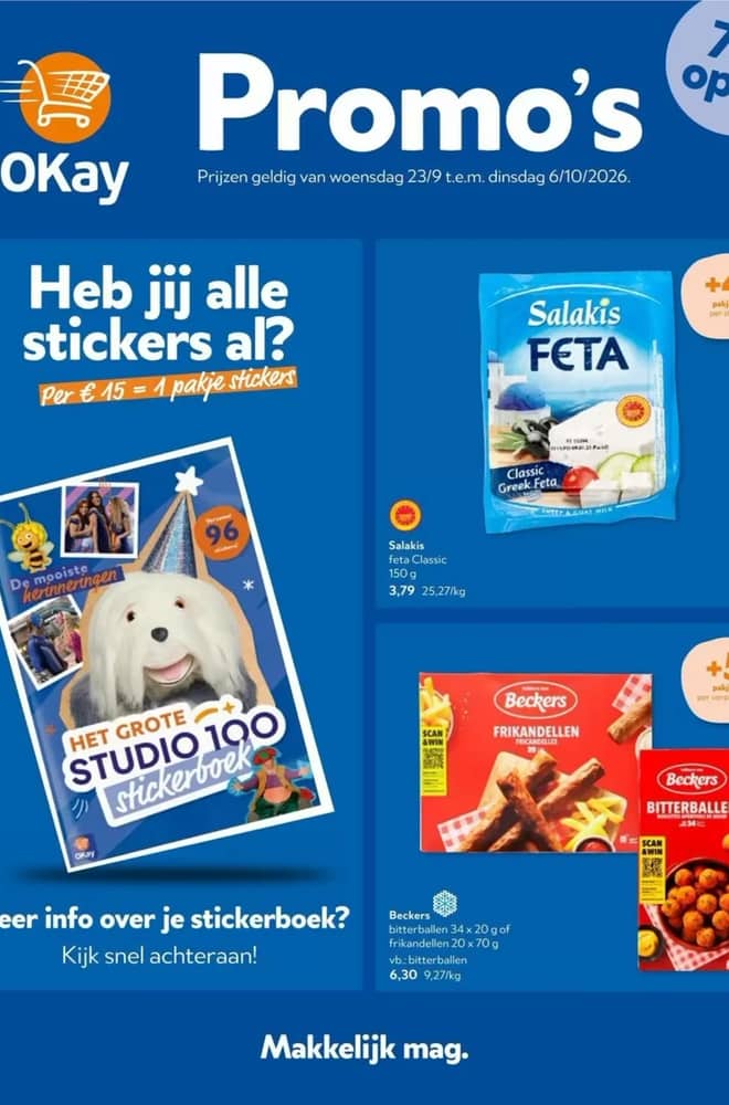 Voorpagina van de folder van OKay, geldig 23 september 2026 – 6 oktober 2026