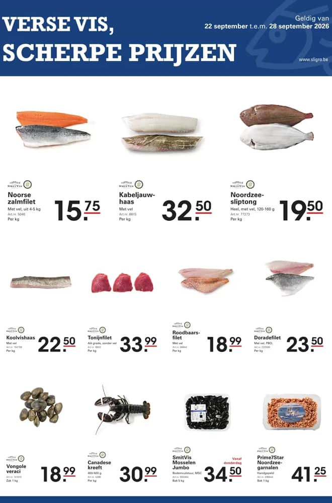 Voorpagina van de folder van Sligro M, geldig 22–28 september 2026