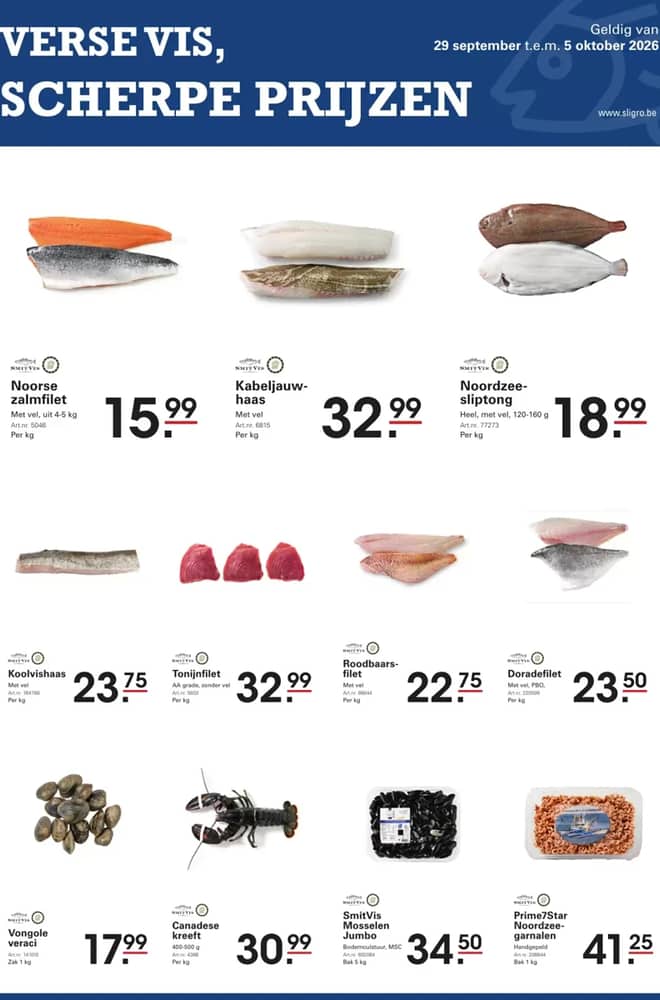 Voorpagina van de folder van Sligro M, geldig 29 september 2026 – 5 oktober 2026
