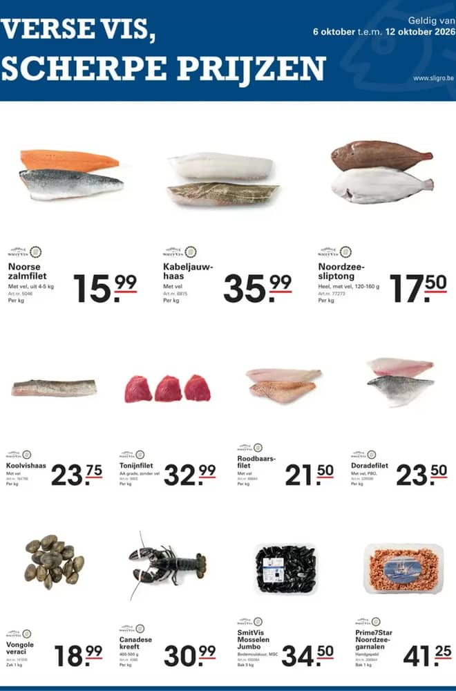 Voorpagina van de folder van Sligro, geldig 6–12 oktober 2026