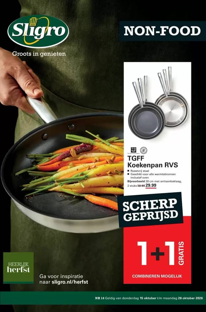 Voorpagina van de folder van Sligro, geldig 15–26 oktober 2026
