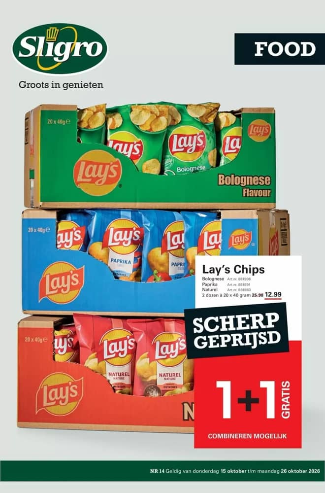 Voorpagina van de folder van Sligro, geldig 15–26 oktober 2026