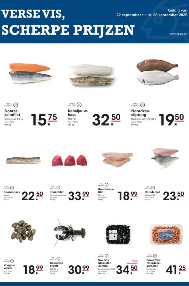 Voorpagina van de folder van Sligro, geldig 22–28 september 2026