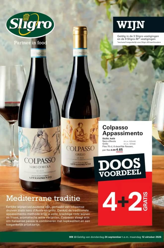 Voorpagina van de folder van Sligro, geldig 24 september 2026 – 12 oktober 2026